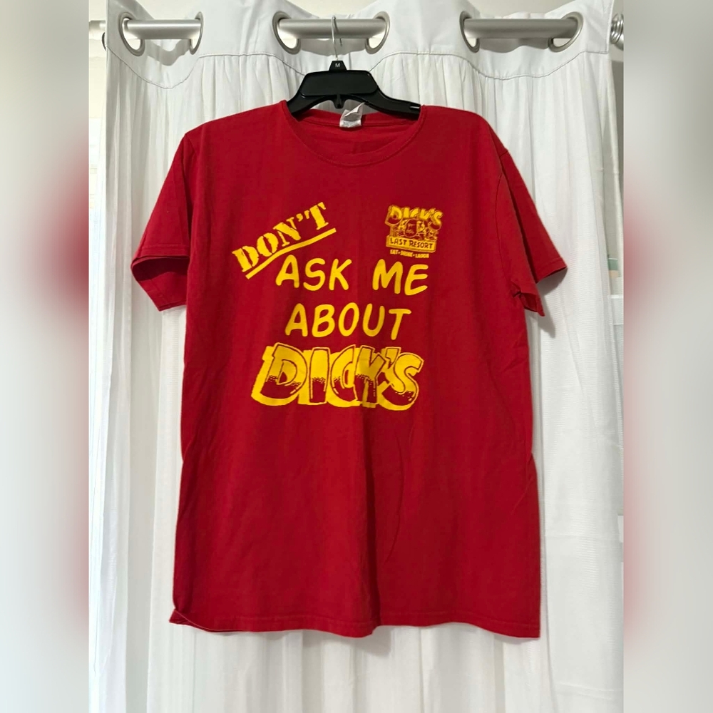 Red Graphic T-Shirt with Yellow Print